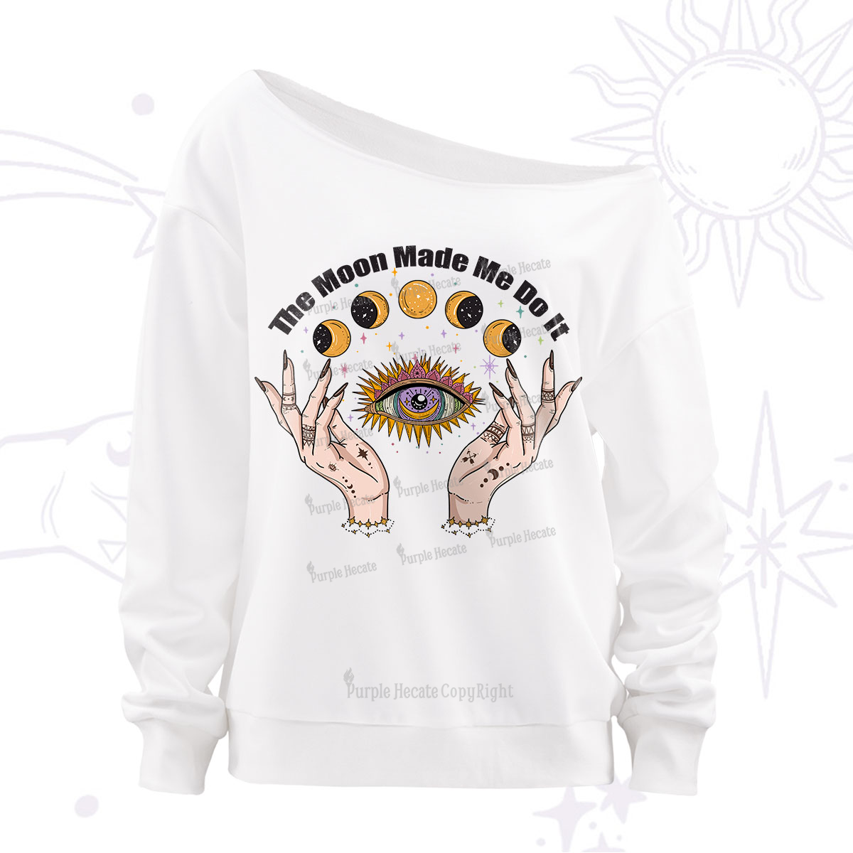 Purplehecate The Moon Made Me Do It Off The Shoulder Sweatshirt