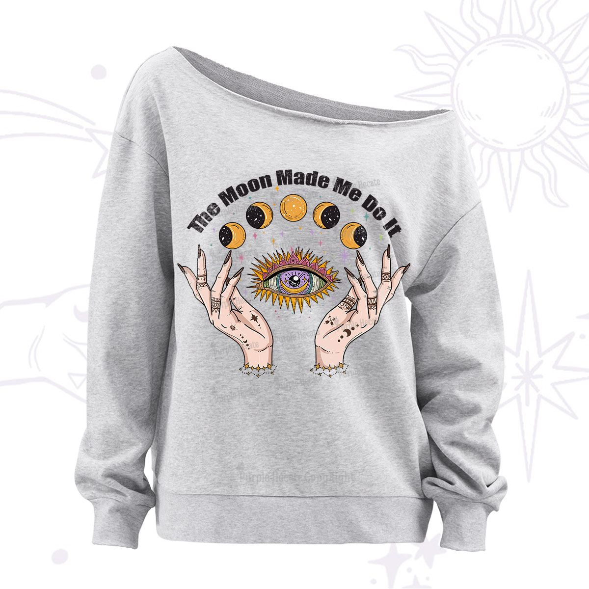 Purplehecate The Moon Made Me Do It Off The Shoulder Sweatshirt