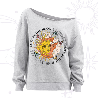 Purplehecate Live By The Sun Love By The Moon Off The Shoulder Sweatshirt