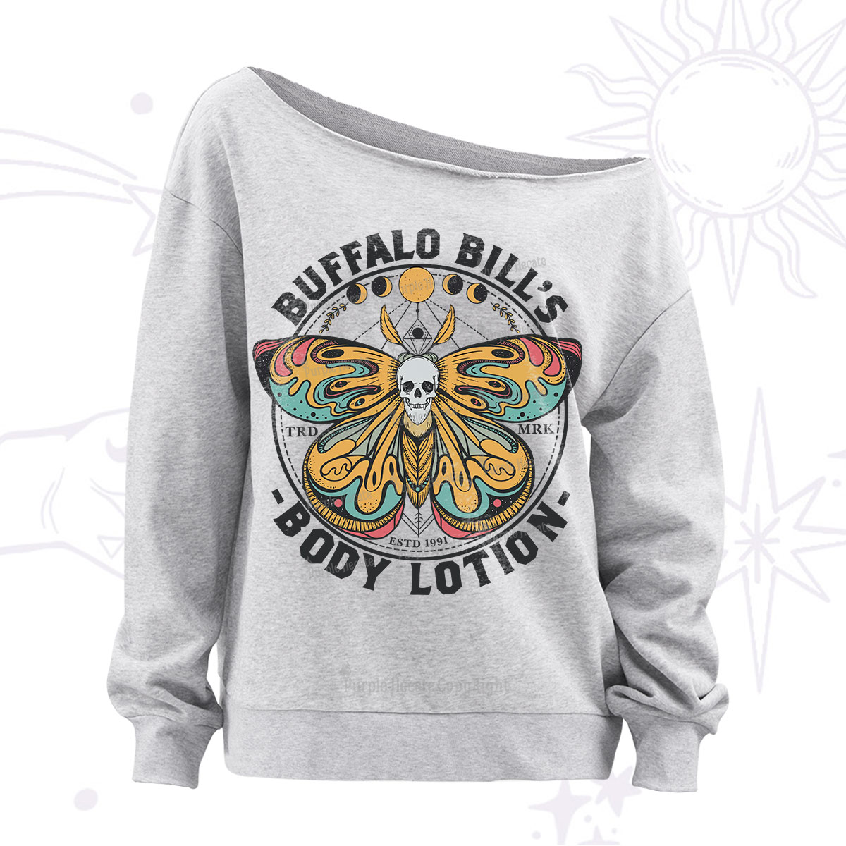 Purplehecate Mystic Butterfly Off The Shoulder Sweatshirt