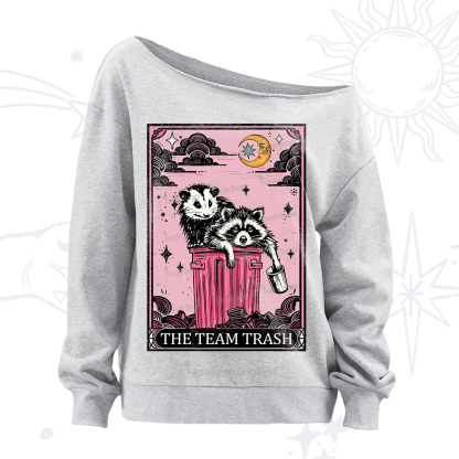 Purplehecate The Team Trash Raccoon & Possum Tarot Off The Shoulder Sweatshirt