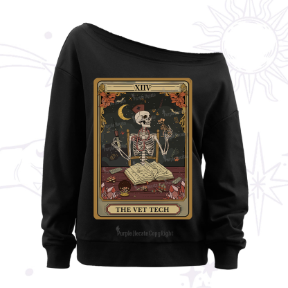 Purplehecate The Vet Tech Skeleton Tarot Off The Shoulder Sweatshirt