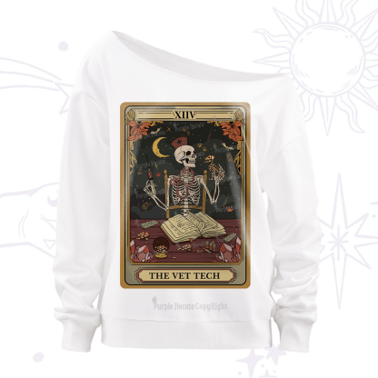 Purplehecate The Vet Tech Skeleton Tarot Off The Shoulder Sweatshirt