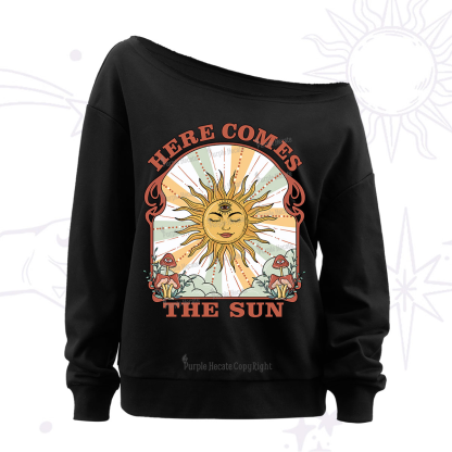 Purplehecate Here Comes The Sun Off The Shoulder Sweatshirt