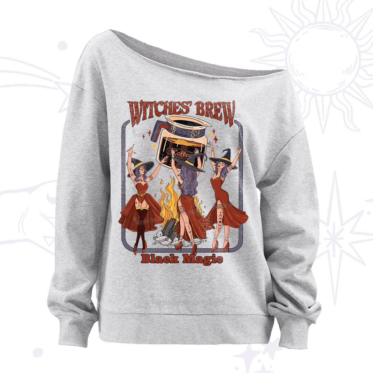 Purplehecate Witches' Brew Off The Shoulder Sweatshirt