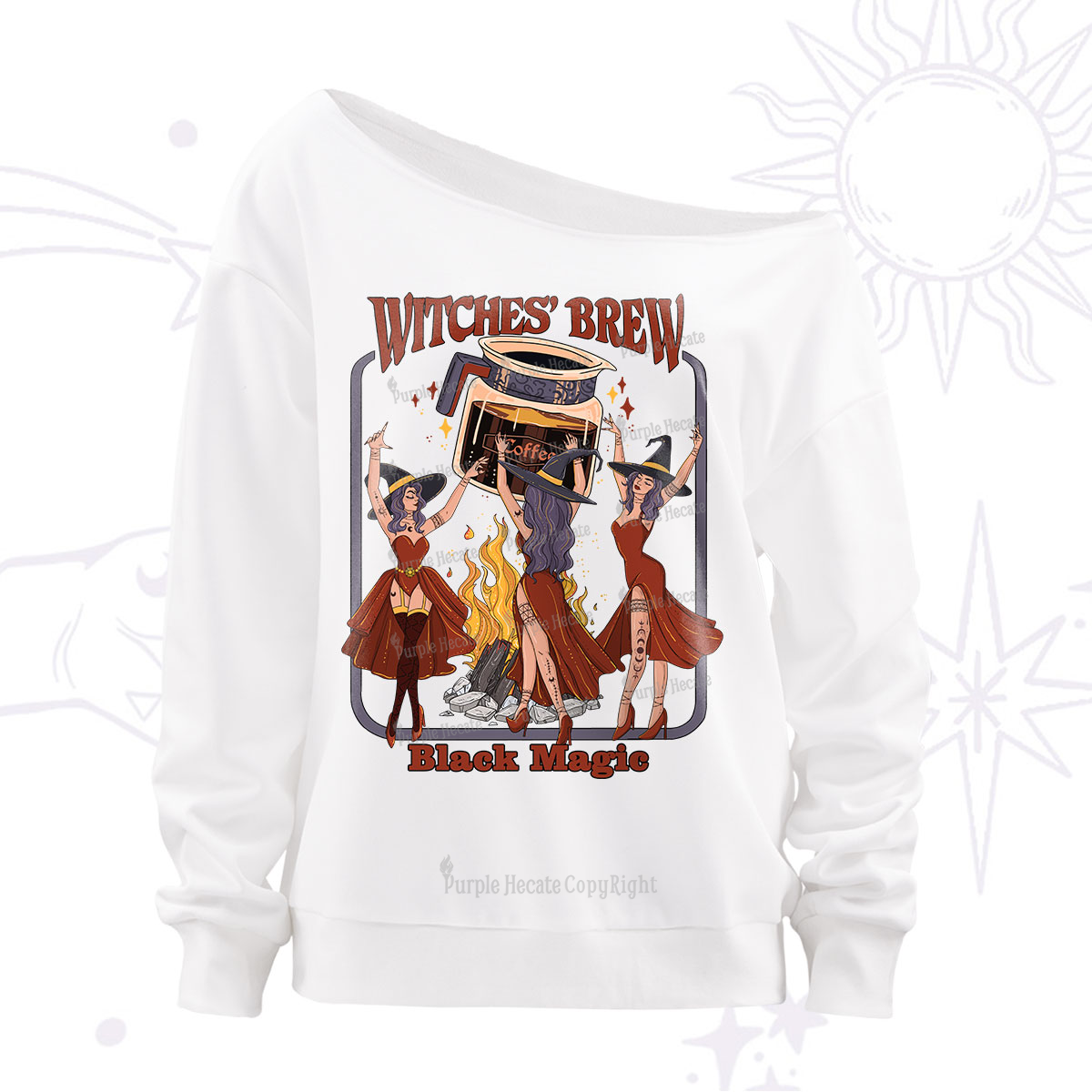 Purplehecate Witches' Brew Off The Shoulder Sweatshirt