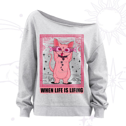 Purplehecate When Life Is Lifting Off The Shoulder Sweatshirt