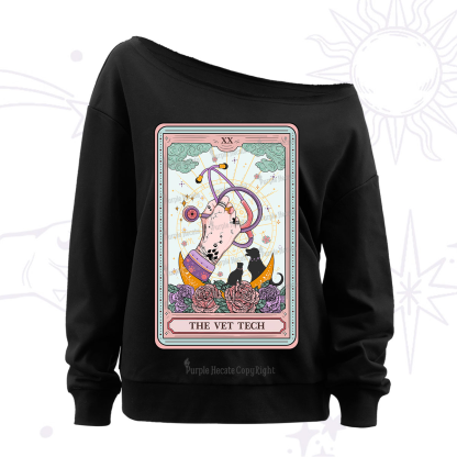Purplehecate The Vet Tech Tarot Off The Shoulder Sweatshirt