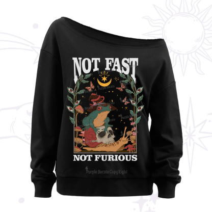 Purplehecate Not Fast Not Furious Off The Shoulder Sweatshirt