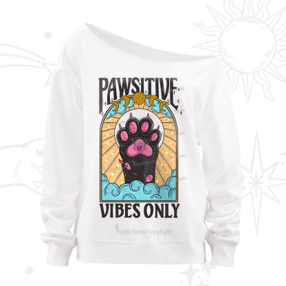 Purplehecate Pawsitive Vibes Only Off The Shoulder Sweatshirt