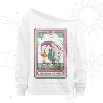 Purplehecate The Lord Of The Poses Tarot Off The Shoulder Sweatshirt