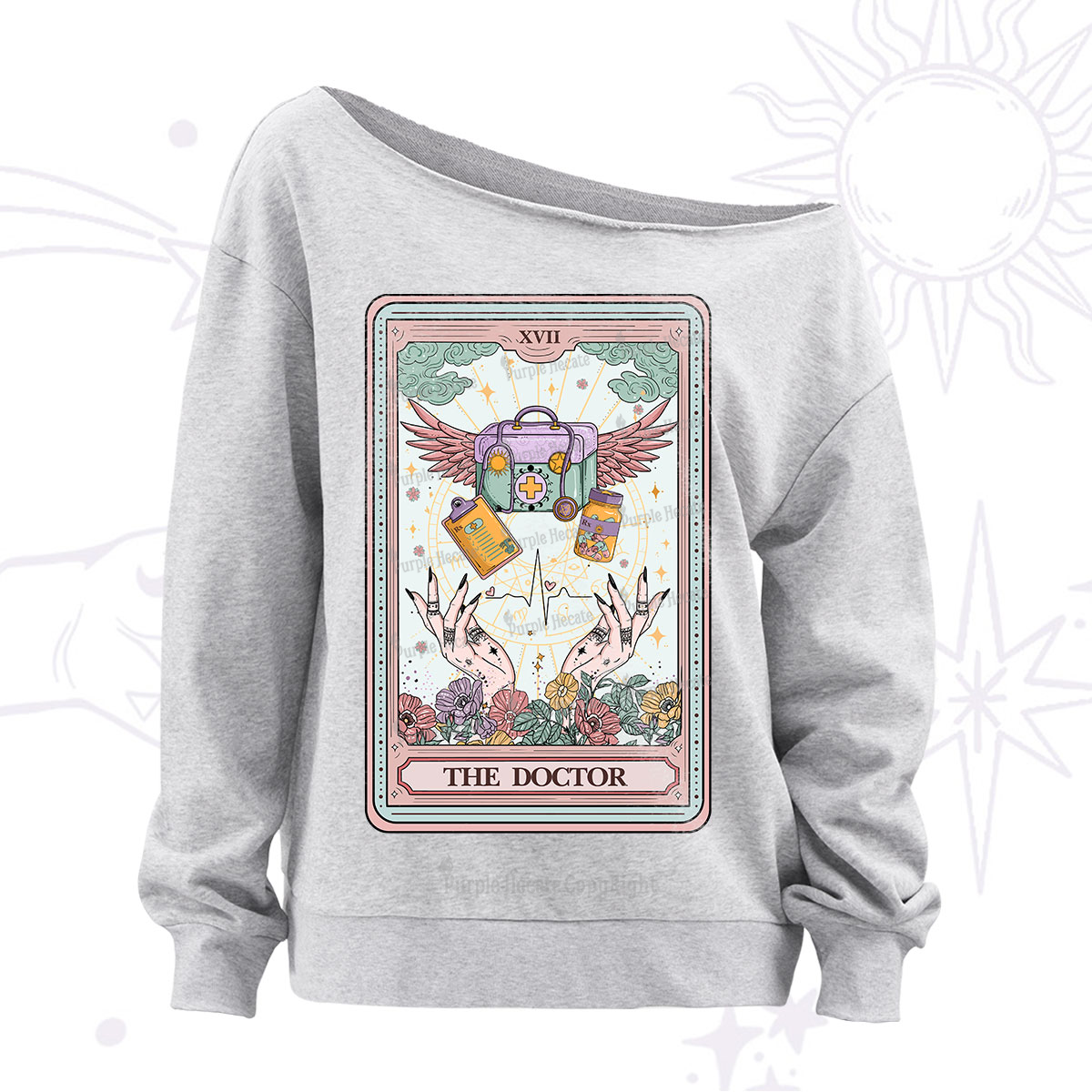 Purplehecate The Doctor Tarot Off The Shoulder Sweatshirt