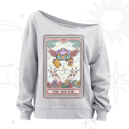 Purplehecate The Doctor Tarot Off The Shoulder Sweatshirt