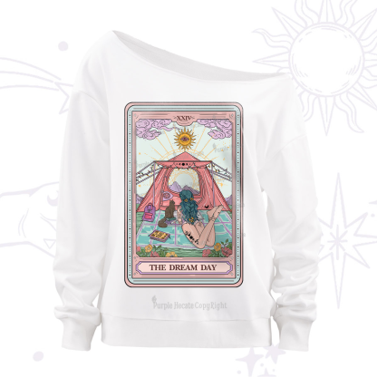 Purplehecate The Dream Day Tarot Off The Shoulder Sweatshirt