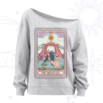 Purplehecate The Dream Day Tarot Off The Shoulder Sweatshirt