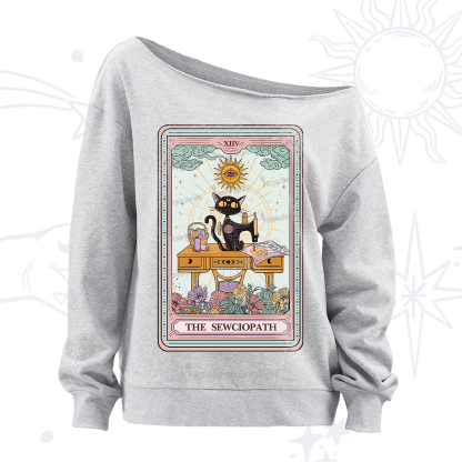 Purplehecate The Sewciopath Tarot Card Off The Shoulder Sweatshirt