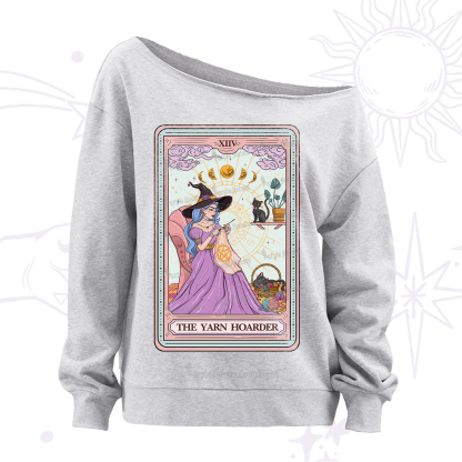 Purplehecate The Yarn Hoarder Tarot Off The Shoulder Sweatshirt