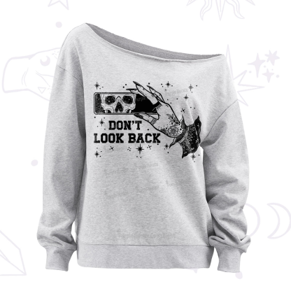 Purplehecate Don't Look Back Off The Shoulder Sweatshirt