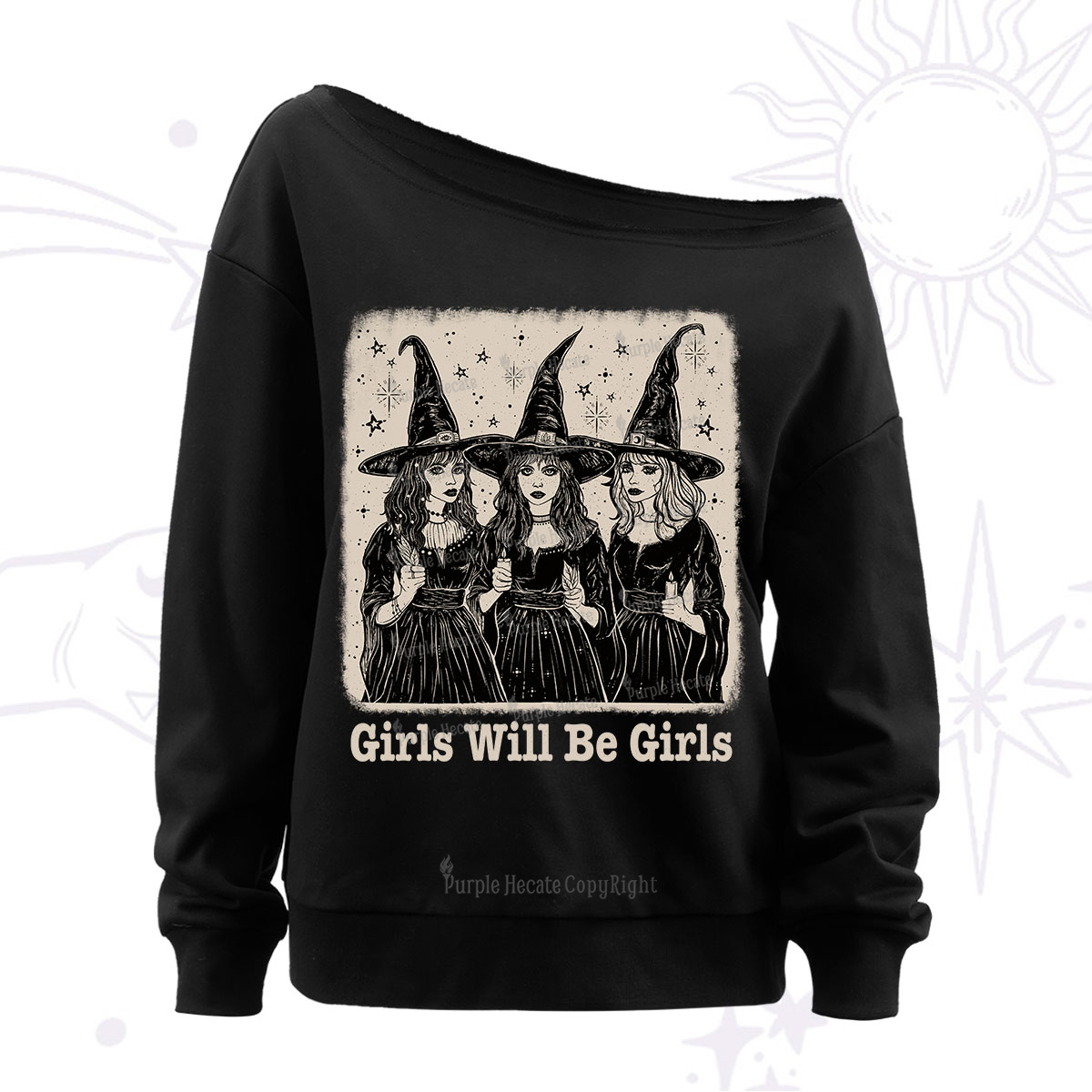 Purplehecate Girls Will Be Girls Off The Shoulder Sweatshirt
