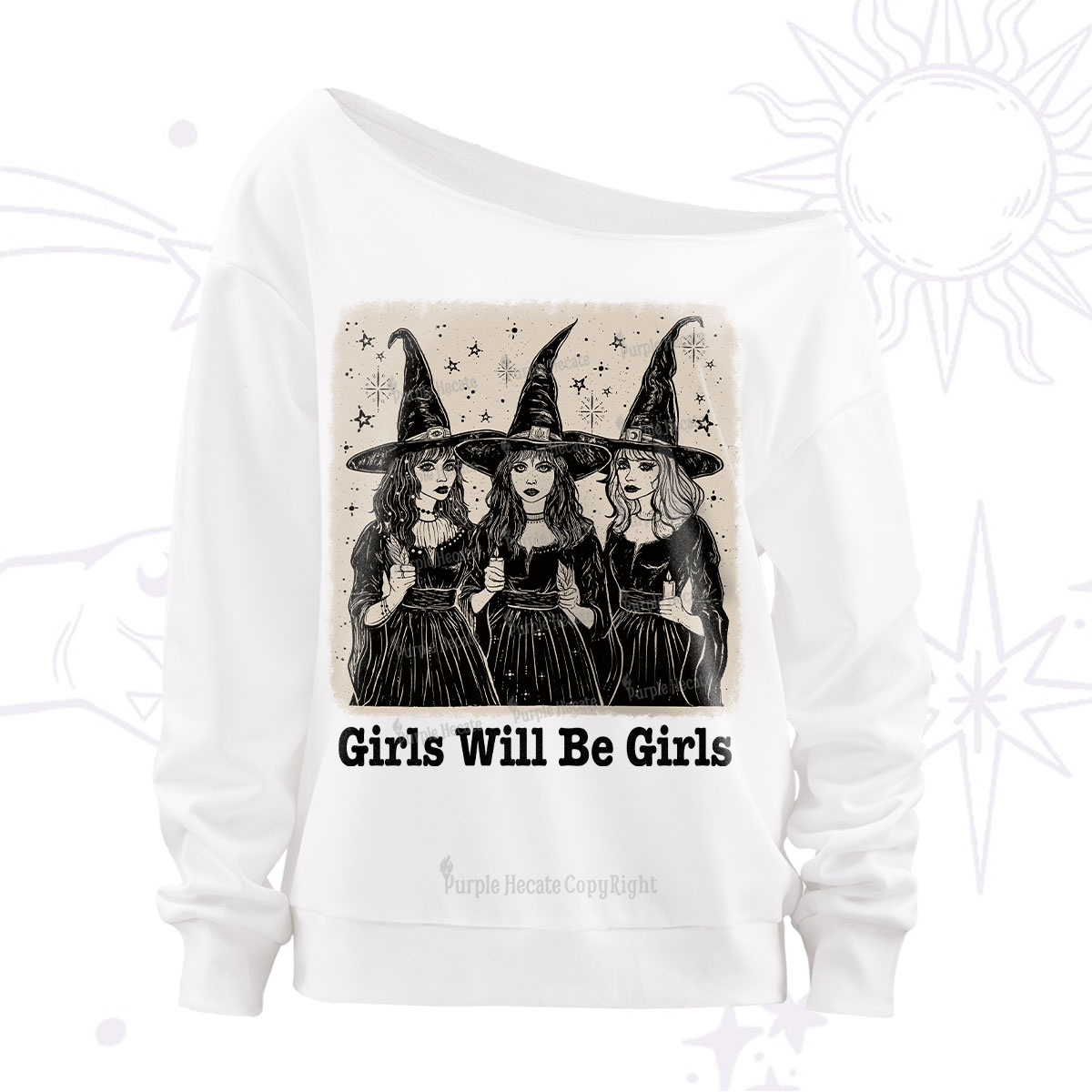 Purplehecate Girls Will Be Girls Off The Shoulder Sweatshirt