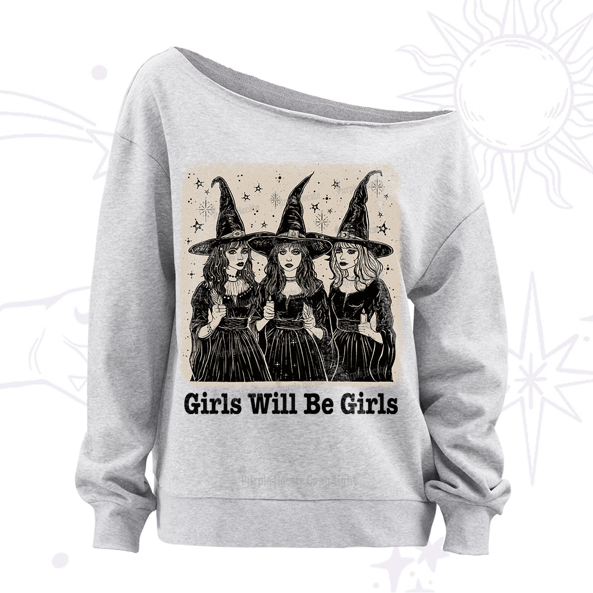 Purplehecate Girls Will Be Girls Off The Shoulder Sweatshirt
