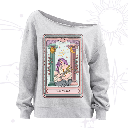 Purplehecate The Virgo Goddess Tarot Off The Shoulder Sweatshirt