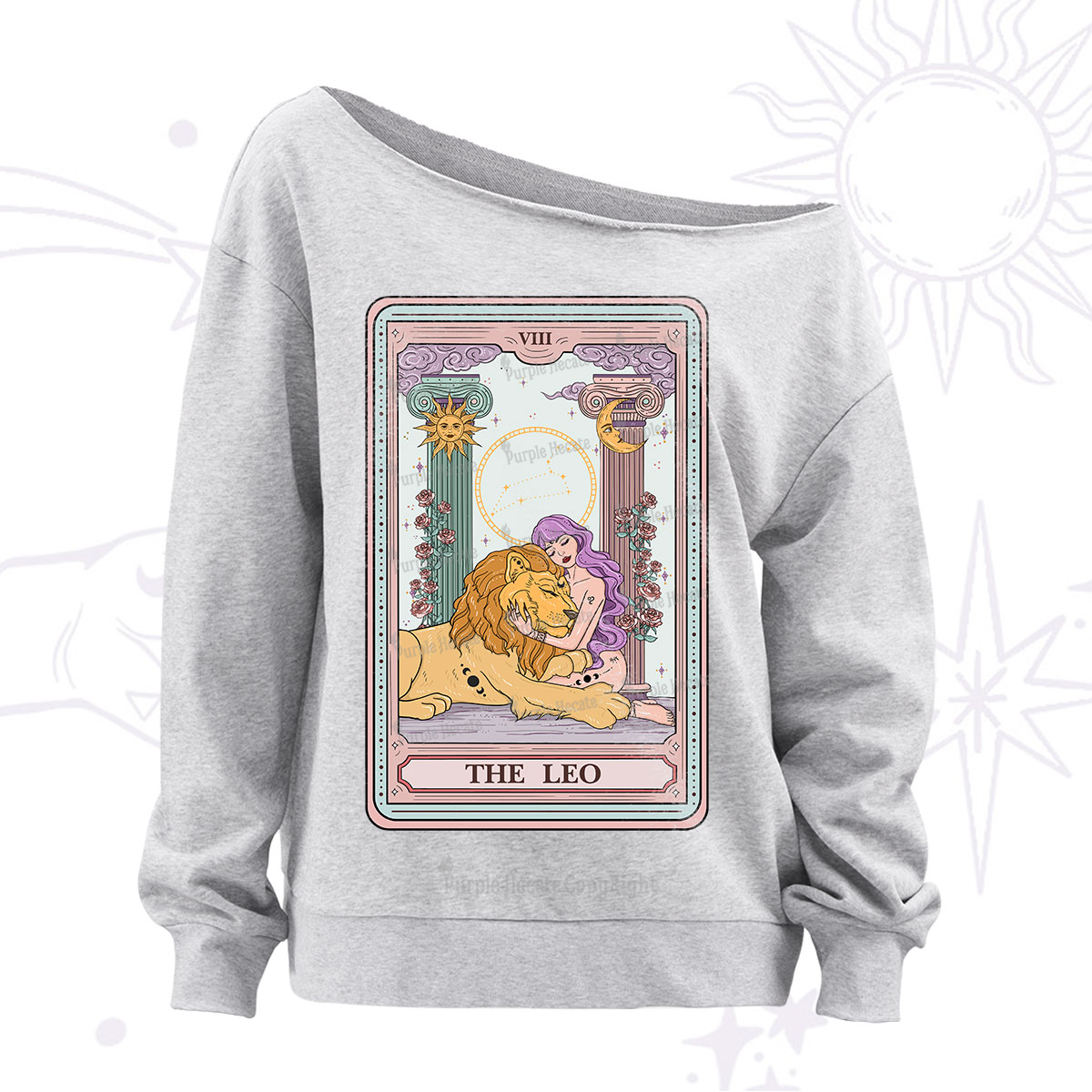 Purplehecate The Leo Goddess Tarot Off The Shoulder Sweatshirt