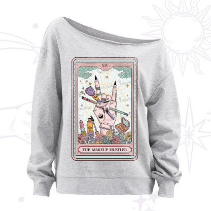 Purplehecate The Makeup Hustler Tarot Off The Shoulder Sweatshirt