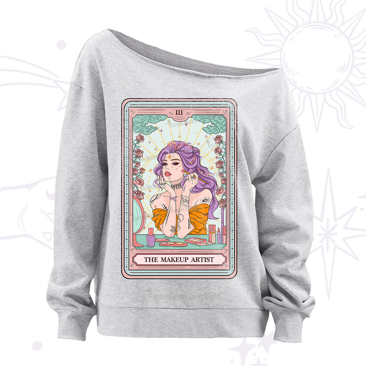 Purplehecate The Makeup Artist Tarot Off The Shoulder Sweatshirt