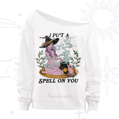 Purplehecate I Put A Spell On You Off The Shoulder Sweatshirt