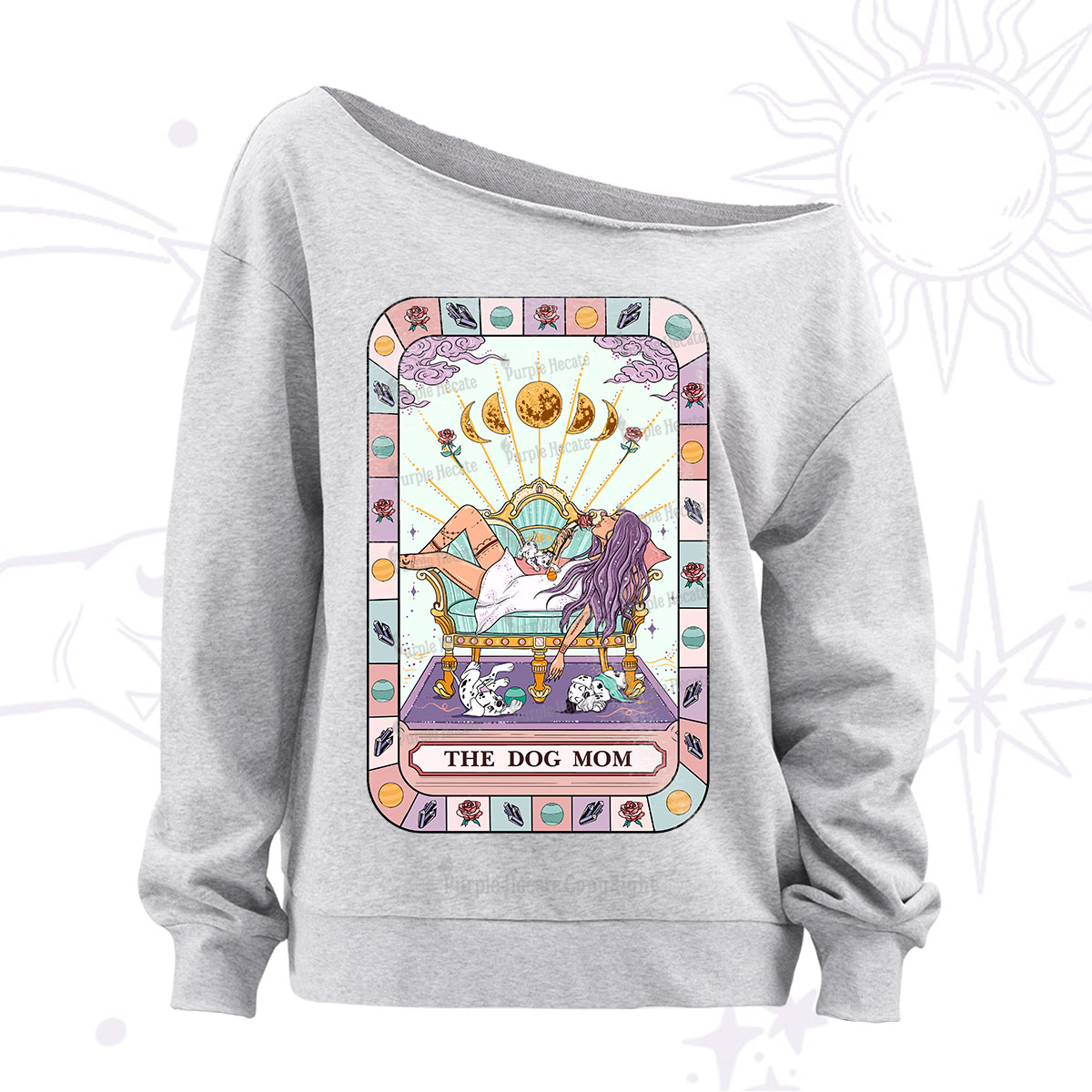 Purplehecate The Chill Dog Mom Off The Shoulder Sweatshirt