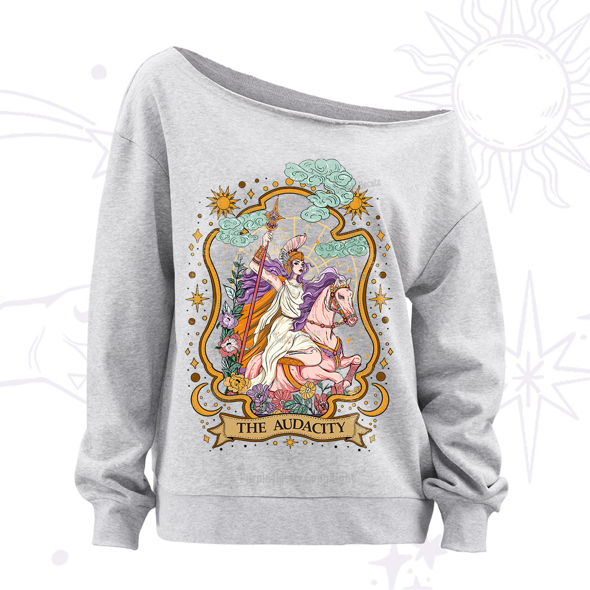 Purplehecate The Audacity Goddess Off The Shoulder Sweatshirt