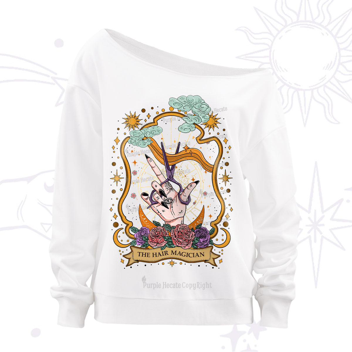 Purplehecate The Hair Magician Off The Shoulder Sweatshirt