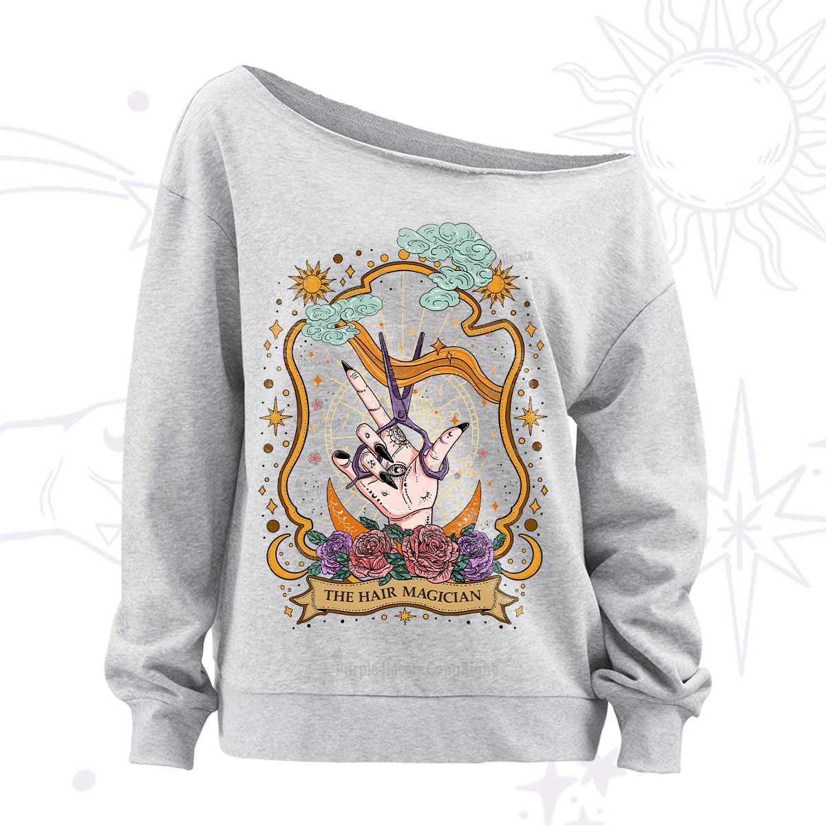Purplehecate The Hair Magician Off The Shoulder Sweatshirt
