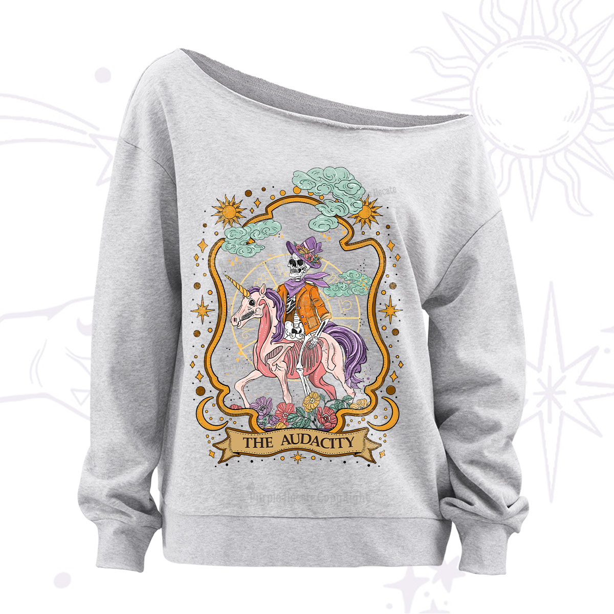 Purplehecate The Audacity Skeleton Off The Shoulder Sweatshirt