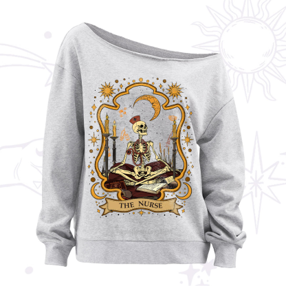 Purplehecate The Nurse Skeleton Off The Shoulder Sweatshirt