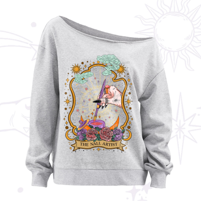 Purplehecate The Nail Artist  Off The Shoulder Sweatshirt