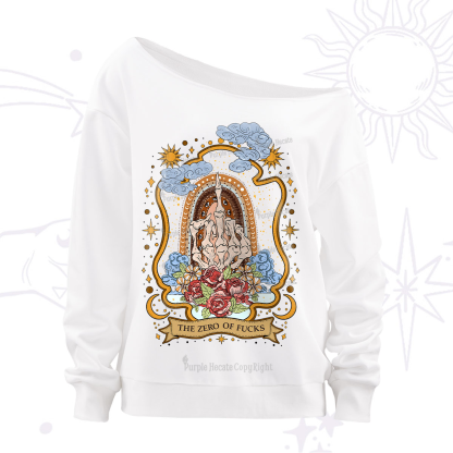 Purplehecate The Zero of Fucks Skeleton Off The Shoulder Sweatshirt