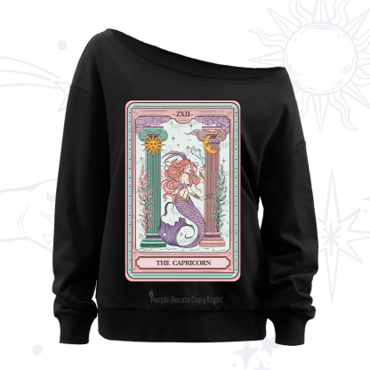 Purplehecate The Capricorn Goddess Tarot Off The Shoulder Sweatshirt