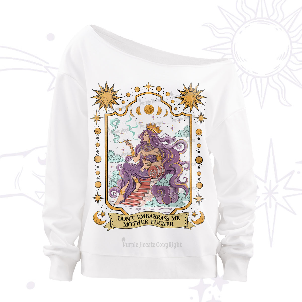 Purplehecate Don't Embarrass Me Mother Fucker Off The Shoulder Sweatshirt