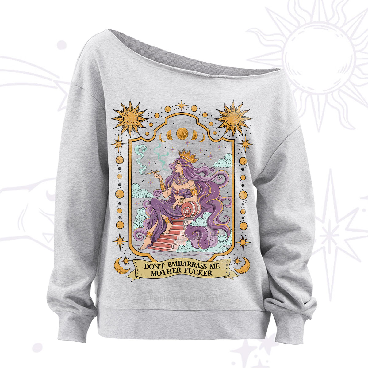 Purplehecate Don't Embarrass Me Mother Fucker Off The Shoulder Sweatshirt