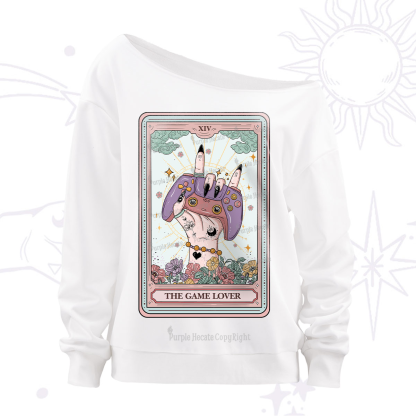 Purplehecate The Game Lover Tarot Off The Shoulder Sweatshirt