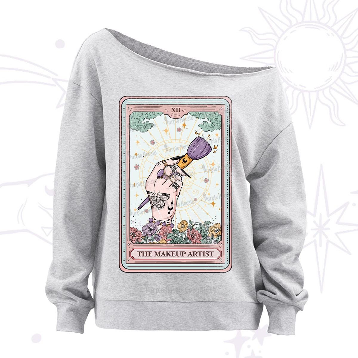 Purplehecate The Makeup Artist Tarot Off The Shoulder Sweatshirt