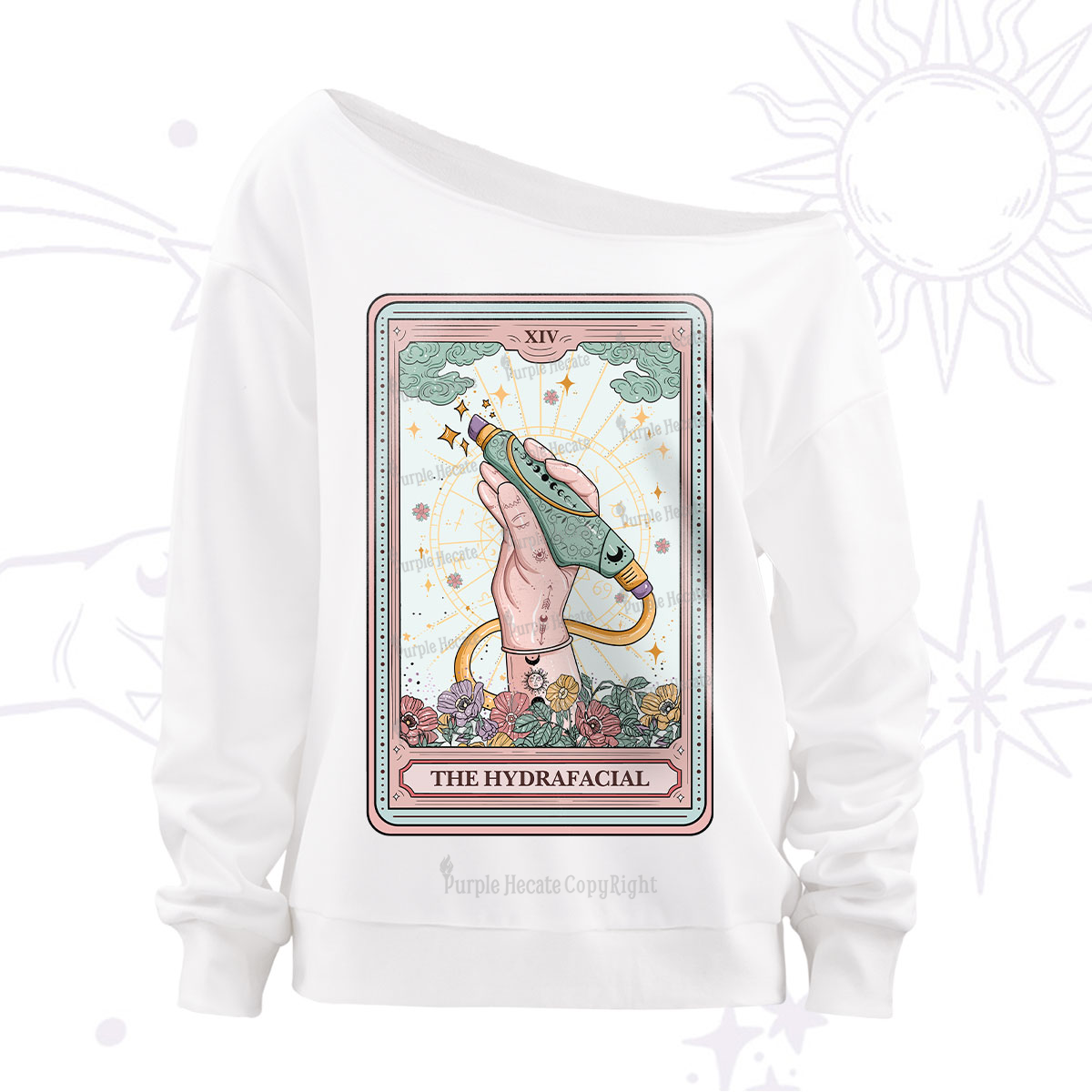 Purplehecate The Hydrafacial Tarot Off The Shoulder Sweatshirt