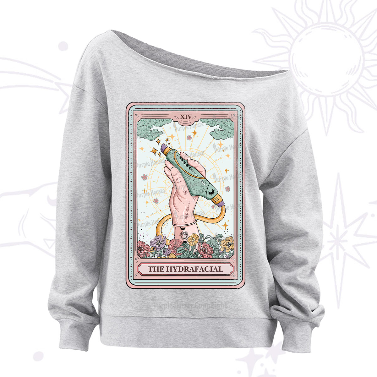Purplehecate The Hydrafacial Tarot Off The Shoulder Sweatshirt
