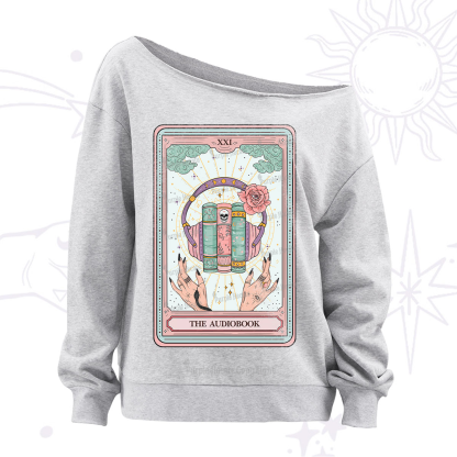 Purplehecate The Audiobook Tarot Off The Shoulder Sweatshirt