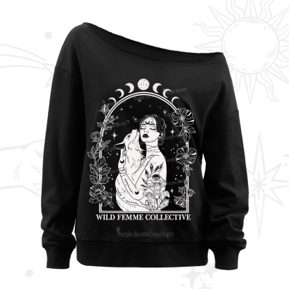 Purplehecate Wild Femme Collective Off The Shoulder Sweatshirt