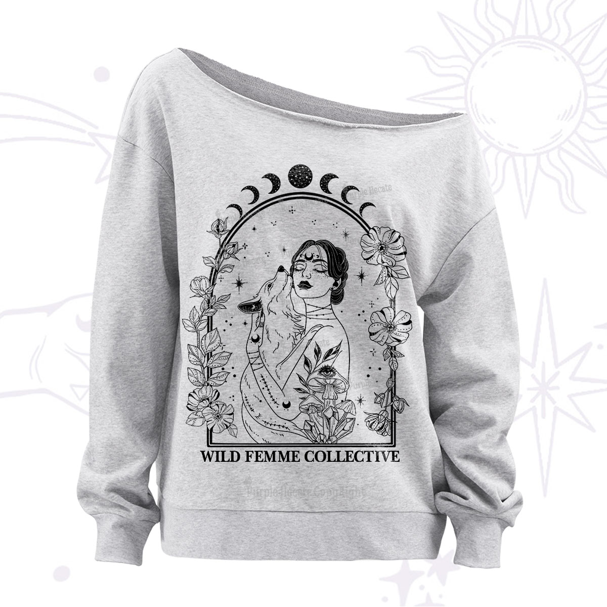 Purplehecate Wild Femme Collective Off The Shoulder Sweatshirt