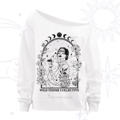 Purplehecate Wild Femme Collective Off The Shoulder Sweatshirt