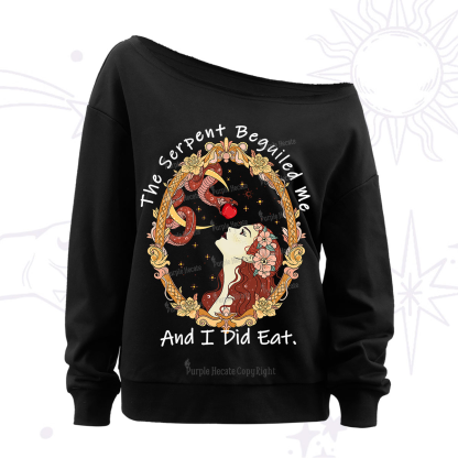 Purplehecate The Serpent Beguiled Me, And I Did Eat Off The Shoulder Sweatshirt